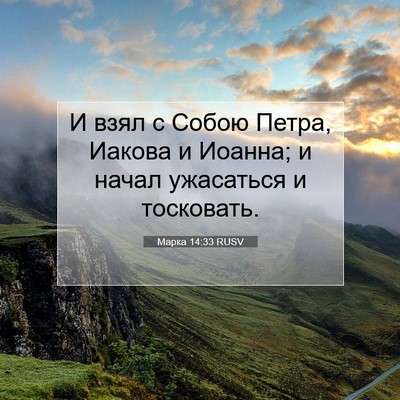 Picture 07 - Марка 14:33 RUSV - И взял с Собою Петра, - Bible Verse Picture