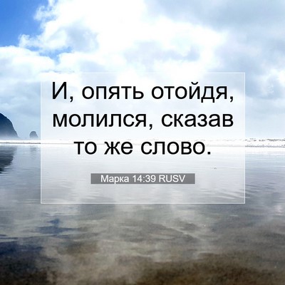 Picture 07 - Марка 14:39 RUSV - И, опять отойдя, молился, - Bible Verse Picture