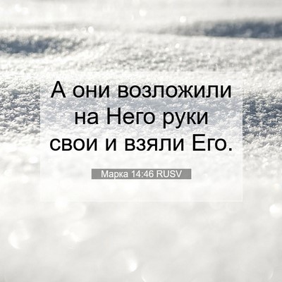 Picture 07 - Марка 14:46 RUSV - А они возложили на Него - Bible Verse Picture