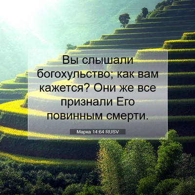 Picture 07 - Марка 14:64 RUSV - Вы слышали богохульство; - Bible Verse Picture