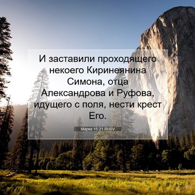Picture 07 - Марка 15:21 RUSV - И заставили проходящего - Bible Verse Picture