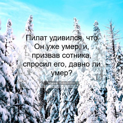 Picture 07 - Марка 15:44 RUSV - Пилат удивился, что Он уже - Bible Verse Picture