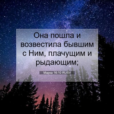Picture 07 - Марка 16:10 RUSV - Она пошла и возвестила - Bible Verse Picture