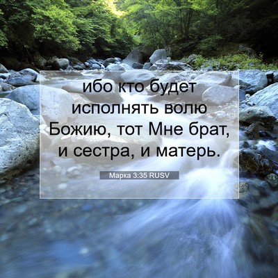 Picture 07 - Марка 3:35 RUSV - ибо кто будет исполнять - Bible Verse Picture