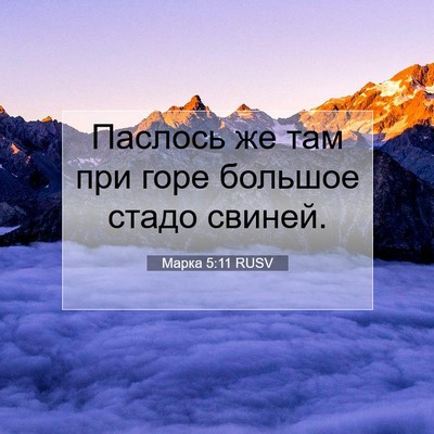 Picture 07 - Марка 5:11 RUSV - Паслось же там при горе - Bible Verse Picture
