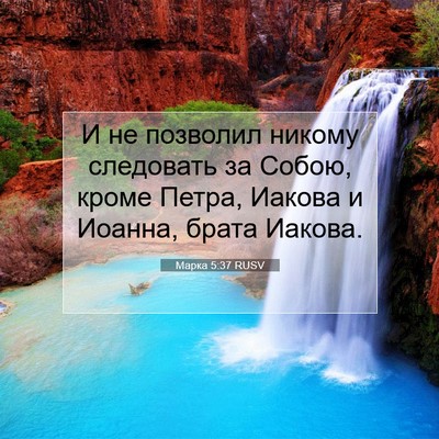 Picture 07 - Марка 5:37 RUSV - И не позволил никому - Bible Verse Picture