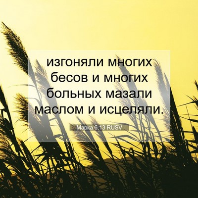 Picture 07 - Марка 6:13 RUSV - изгоняли многих бесов и - Bible Verse Picture