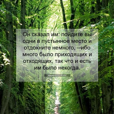 Picture 07 - Марка 6:31 RUSV - Он сказал им: пойдите вы - Bible Verse Picture