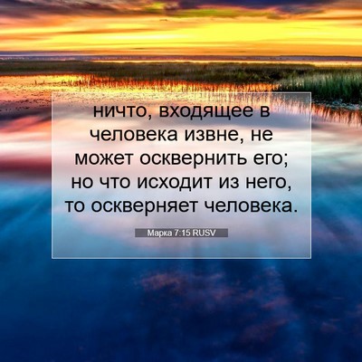 Picture 07 - Марка 7:15 RUSV - ничто, входящее в человека - Bible Verse Picture