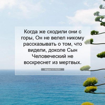 Picture 07 - Марка 9:9 RUSV - Когда же сходили они с - Bible Verse Picture