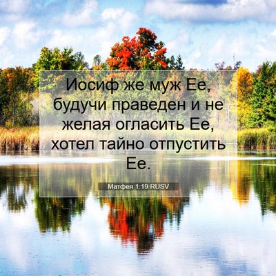 Picture 07 - Матфея 1:19 RUSV - Иосиф же муж Ее, будучи - Bible Verse Picture