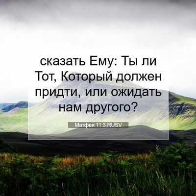 Picture 07 - Матфея 11:3 RUSV - сказать Ему: Ты ли Тот, - Bible Verse Picture