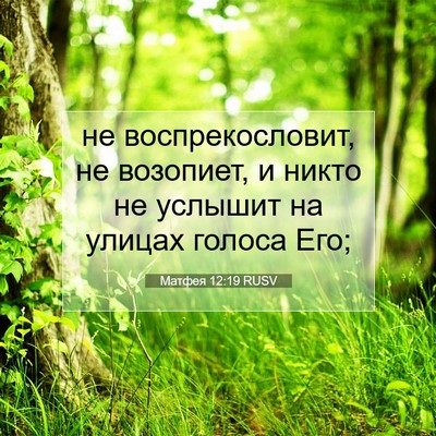 Picture 07 - Матфея 12:19 RUSV - не воспрекословит, не - Bible Verse Picture