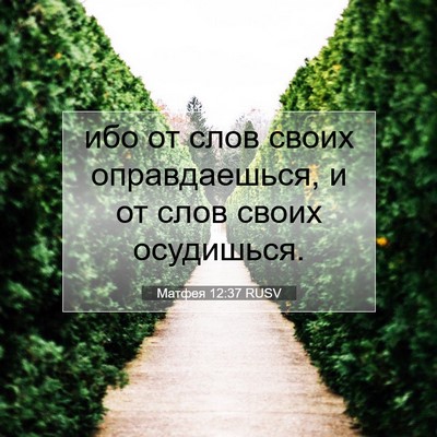 Picture 07 - Матфея 12:37 RUSV - ибо от слов своих - Bible Verse Picture