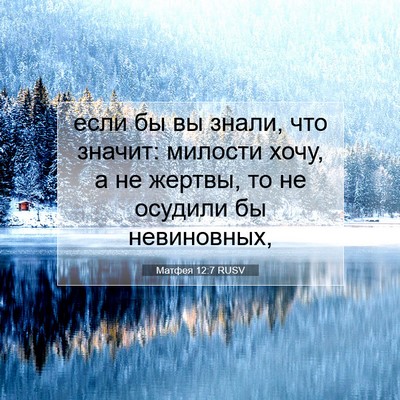 Picture 07 - Матфея 12:7 RUSV - если бы вы знали, что - Bible Verse Picture