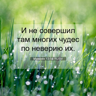 Picture 07 - Матфея 13:58 RUSV - И не совершил там многих - Bible Verse Picture