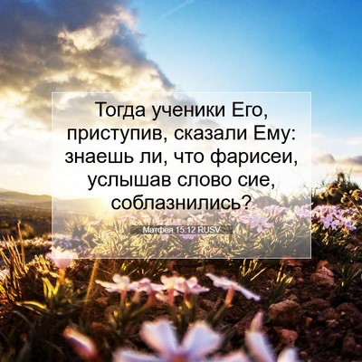 Picture 07 - Матфея 15:12 RUSV - Тогда ученики Его, - Bible Verse Picture