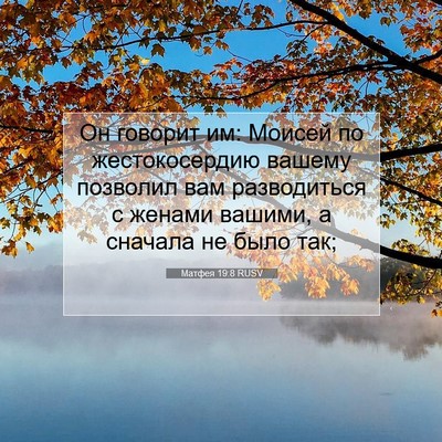 Picture 07 - Матфея 19:8 RUSV - Он говорит им: Моисей по - Bible Verse Picture