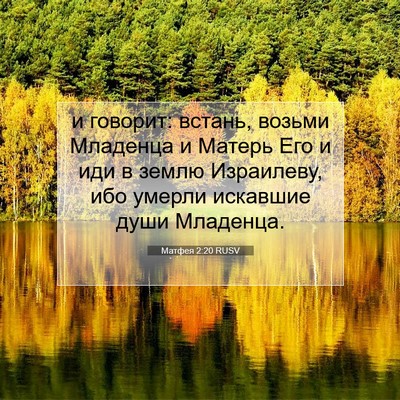 Picture 07 - Матфея 2:20 RUSV - и говорит: встань, возьми - Bible Verse Picture