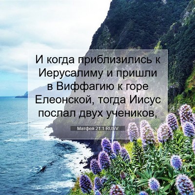 Picture 07 - Матфея 21:1 RUSV - И когда приблизились к - Bible Verse Picture