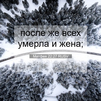 Picture 07 - Матфея 22:27 RUSV - после же всех умерла и - Bible Verse Picture