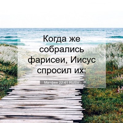 Picture 07 - Матфея 22:41 RUSV - Когда же собрались - Bible Verse Picture