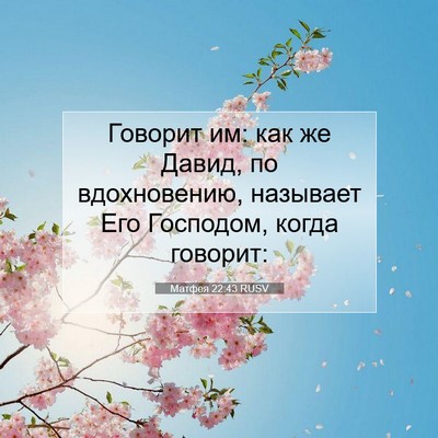 Picture 07 - Матфея 22:43 RUSV - Говорит им: как же Давид, по - Bible Verse Picture