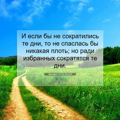 Picture 07 - Матфея 24:22 RUSV - И если бы не сократились те - Bible Verse Picture
