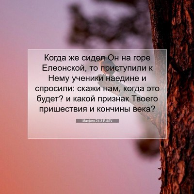 Picture 07 - Матфея 24:3 RUSV - Когда же сидел Он на горе - Bible Verse Picture