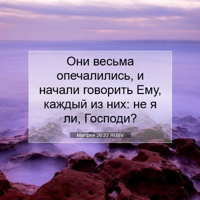 Picture 07 - Матфея 26:22 RUSV - Они весьма опечалились, и - Bible Verse Picture