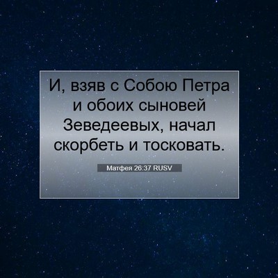 Picture 07 - Матфея 26:37 RUSV - И, взяв с Собою Петра и - Bible Verse Picture