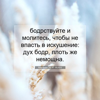 Picture 07 - Матфея 26:41 RUSV - бодрствуйте и молитесь, - Bible Verse Picture