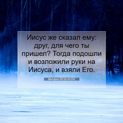 Picture 07 - Матфея 26:50 RUSV - Иисус же сказал ему: друг, - Bible Verse Picture