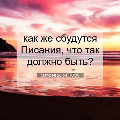 Picture 07 - Матфея 26:54 RUSV - как же сбудутся Писания, - Bible Verse Picture
