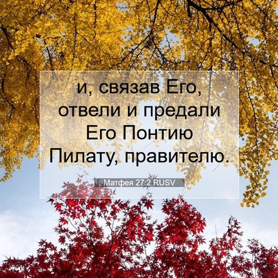Picture 07 - Матфея 27:2 RUSV - и, связав Его, отвели и - Bible Verse Picture