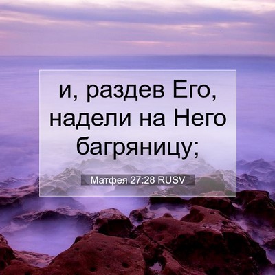 Picture 07 - Матфея 27:28 RUSV - и, раздев Его, надели на - Bible Verse Picture