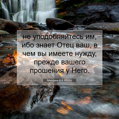 Picture 07 - Матфея 6:8 RUSV - не уподобляйтесь им, ибо - Bible Verse Picture