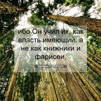 Picture 07 - Матфея 7:29 RUSV - ибо Он учил их, как власть - Bible Verse Picture