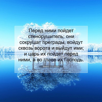 Picture 07 - Михей 2:13 RUSV - Перед ними пойдет - Bible Verse Picture