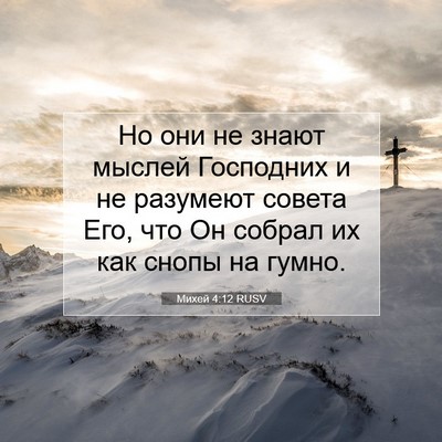 Picture 07 - Михей 4:12 RUSV - Но они не знают мыслей - Bible Verse Picture