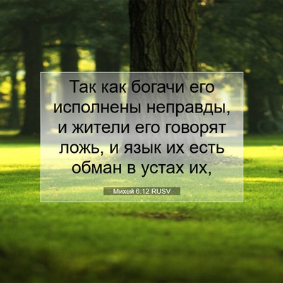 Picture 07 - Михей 6:12 RUSV - Так как богачи его - Bible Verse Picture