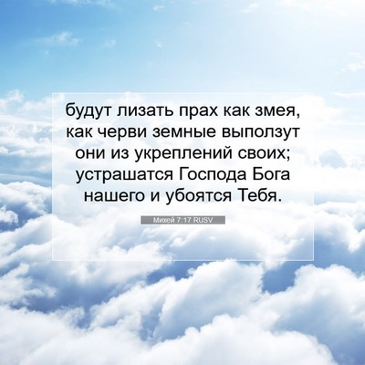 Picture 07 - Михей 7:17 RUSV - будут лизать прах как змея, - Bible Verse Picture