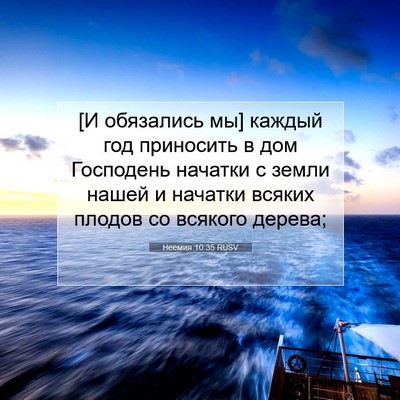 Picture 07 - Неемия 10:35 RUSV - [И обязались мы] каждый год - Bible Verse Picture