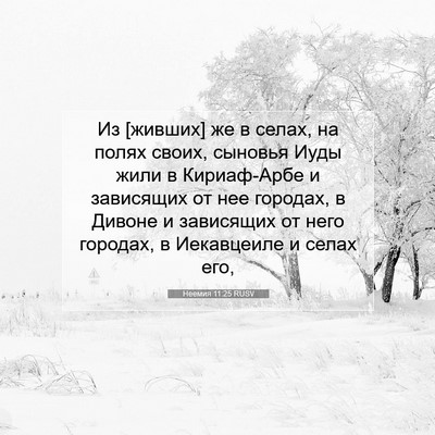 Picture 07 - Неемия 11:25 RUSV - Из [живших] же в селах, на - Bible Verse Picture