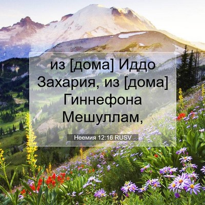 Picture 07 - Неемия 12:16 RUSV - из [дома] Иддо Захария, из - Bible Verse Picture