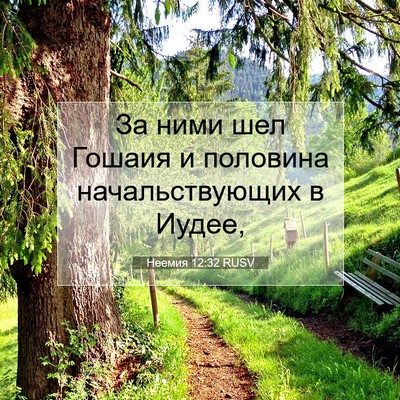Picture 07 - Неемия 12:32 RUSV - За ними шел Гошаия и - Bible Verse Picture