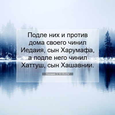 Picture 07 - Неемия 3:10 RUSV - Подле них и против дома - Bible Verse Picture