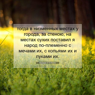 Picture 07 - Неемия 4:13 RUSV - тогда в низменных местах у - Bible Verse Picture