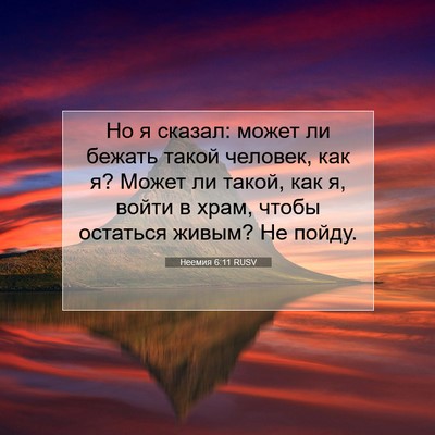 Picture 07 - Неемия 6:11 RUSV - Но я сказал: может ли - Bible Verse Picture