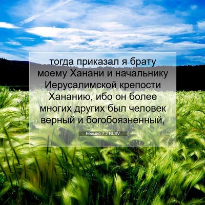 Picture 07 - Неемия 7:2 RUSV - тогда приказал я брату - Bible Verse Picture